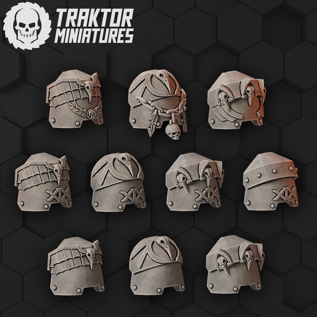 Mk Hex Crow Shoulder Pads
